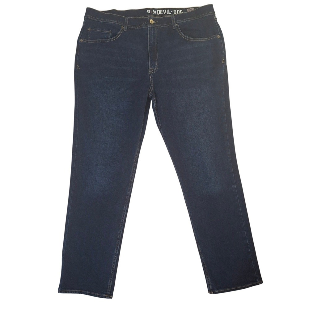 Devil-Dog Dungarees Jeans Mens 38x30* Athletic Slim Fit Dark Wash Indigo denim